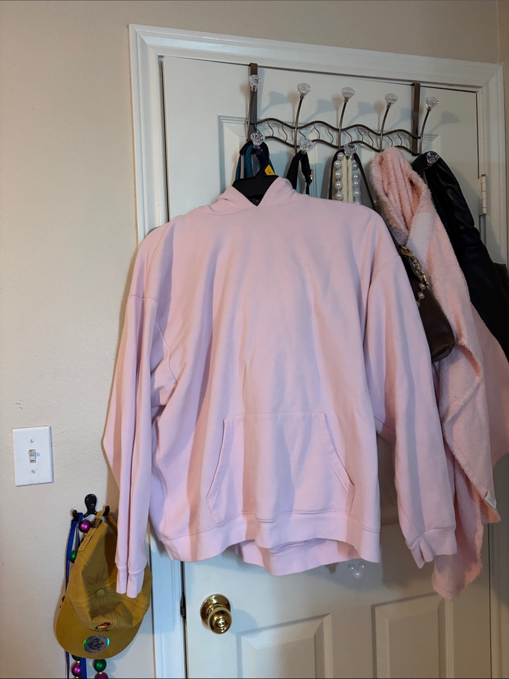 SKIMS Pink Hooded Pullover Sweatshirt